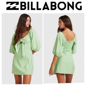 NWOT BILLABONG LADIES DE LA SOL DRESS in apple green Size Medium